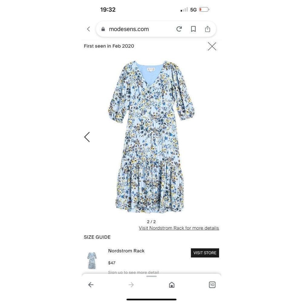 K1 Nanette Lepore women's flower button dress Blue Size 8 country girl